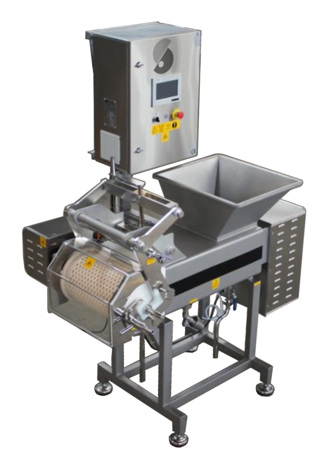 Mozzarella Ball Molder — general view with heated chamber and molding drum
